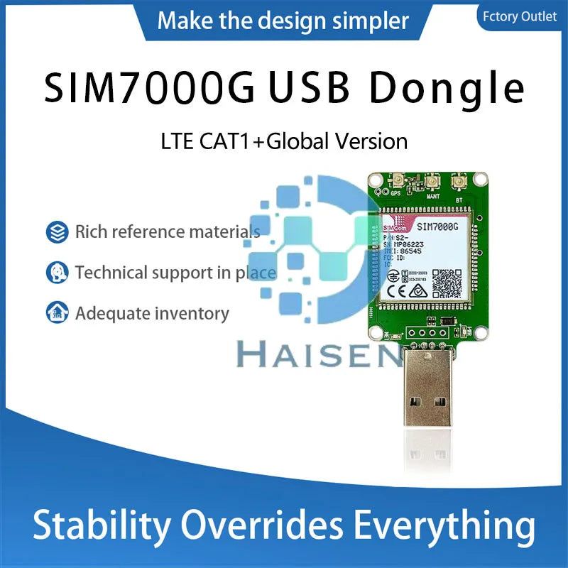 HAISEN SIMCOM SIM7000G USB Dongle SIM7000G Dongle SIM7000G Core Board LPWA+NBIOT+CATM+GPS SIM7000
