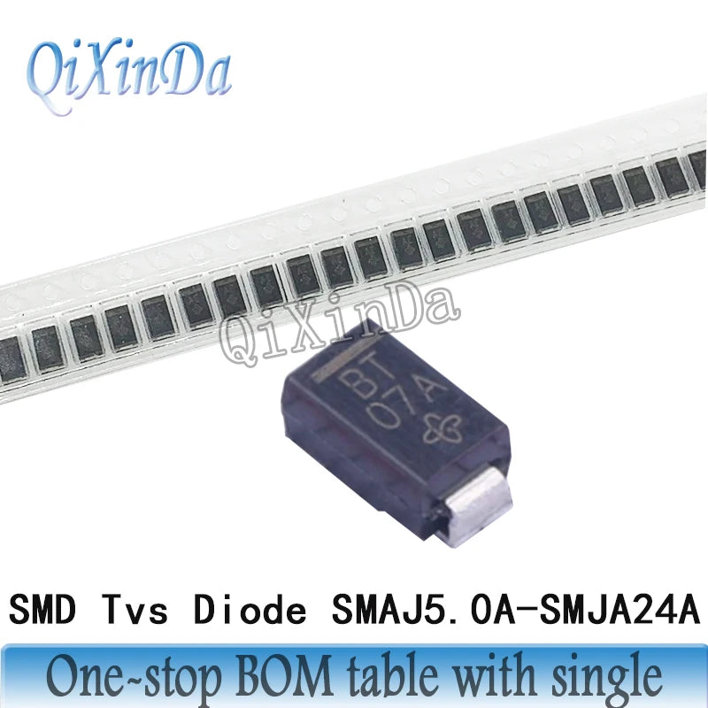 50pcs SMD Tvs Diode SMAJ5.0A SMAJ6.0A SMAJ8.5A SMAJ10A SMAJ12A SMAJ13A  SMAJ15A SMAJ18A SMAJ20A SMAJ22A SMAJ24A SMA_DO-214AC