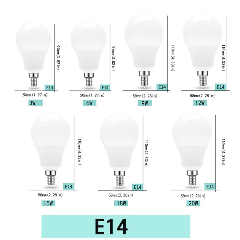 10pcs LED bulb E27 B22 E14 220V Led lamp SMD2835 bombilla 3W 6W 9W 12W 15W 18W 20W Led lights Saving for Indoor  bedroom home