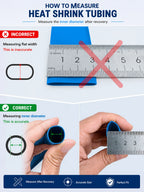 A Roll Blue 3:1 Ratio Heat Shrink Tubing Φ1.6mm to Φ32m Dual Wall Adhesive Lined Shrinkable Wire Wrap Tube Waterproof Sleeves