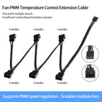 4 Pin PWM Fan Power Extension Cable 4 Pin PWM Female To 3/4 Pin PWM Male Adapter Multi Splitter for 4 Pin 3 Pin Case