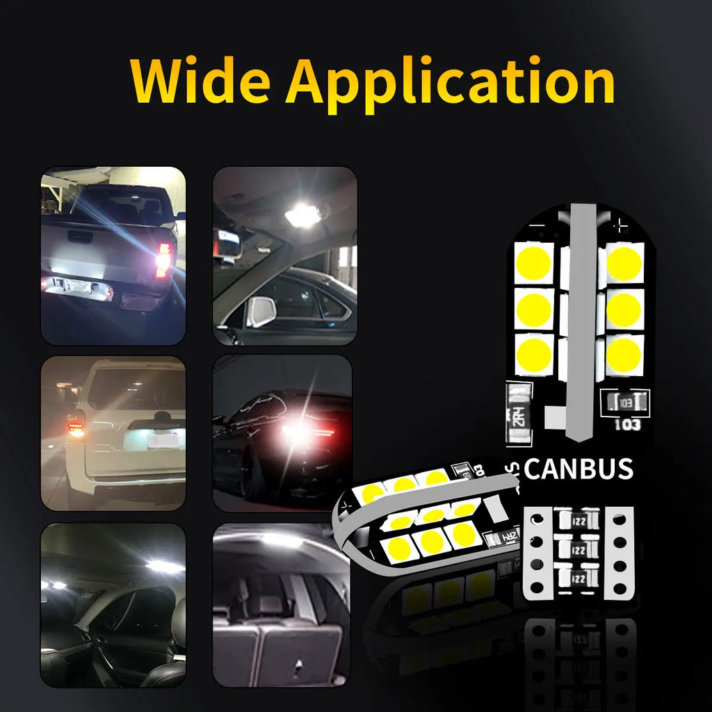 Car Signal Bulbs W5W WY5W 192 194 168 3030 24SMD LED T10 Super Bright 600LM Colors Options for Car Turn Signal Brake Stop Lights