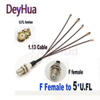 2/10pcs F Female to 6X U.FL Splitter F Female to 2345 6 X U.fl 1 Female RG178 1.13 Cable WIFI Antenna Extension Jumper Pigtail
