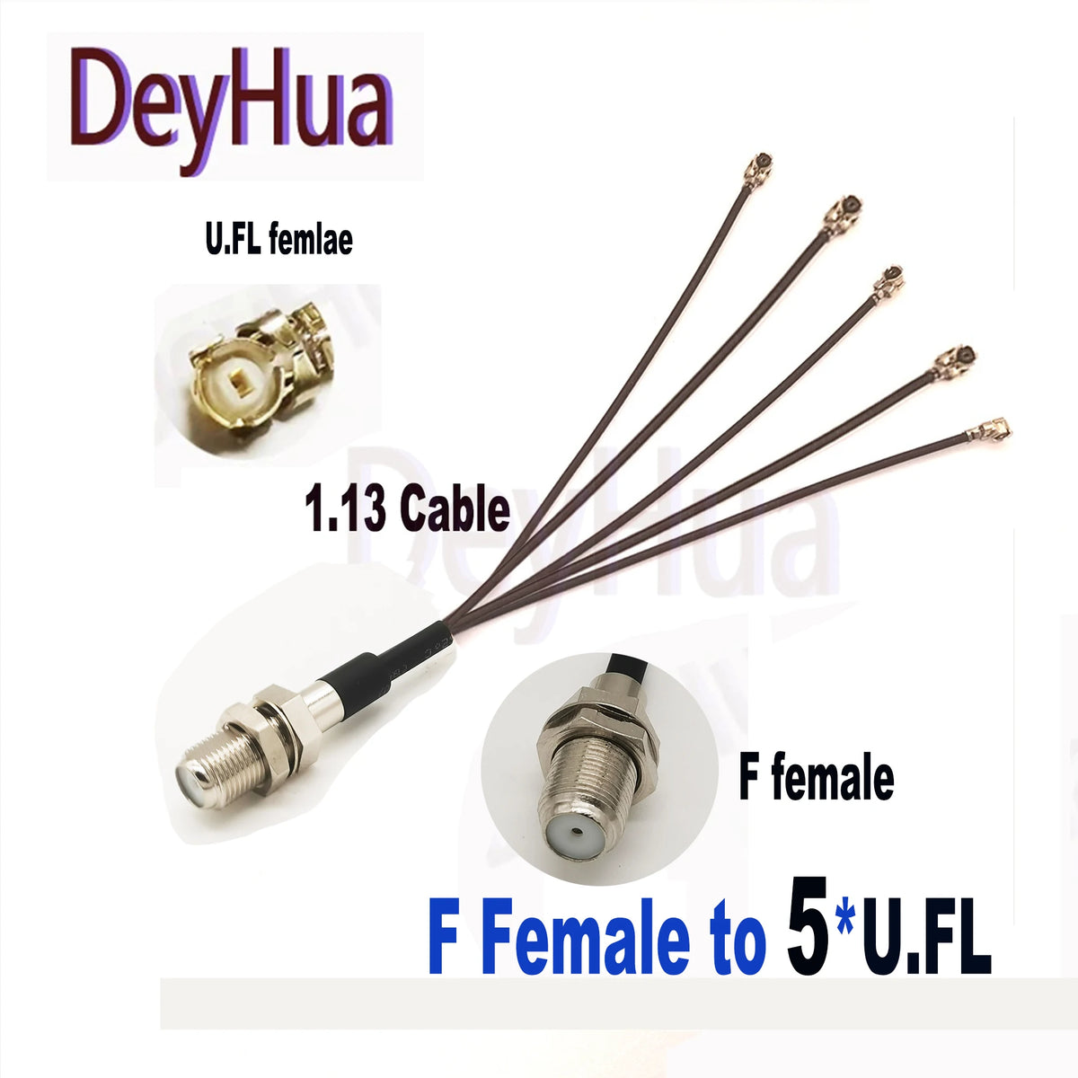 2/10pcs F Female to 6X U.FL Splitter F Female to 2345 6 X U.fl 1 Female RG178 1.13 Cable WIFI Antenna Extension Jumper Pigtail