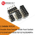 2.54mm Double Row Female Centipede Feet Pins Breakaway PCB Board Pin Header Socket Connector Pinheader 2*3/5/6-40Pin For Arduino