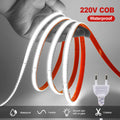 AC 220V COB Strip IP65 Waterproof 10CM Cut 240Leds/M 3000K 4000K 6000K Home Decor Flexible Ribbon Rope Tape LED Light