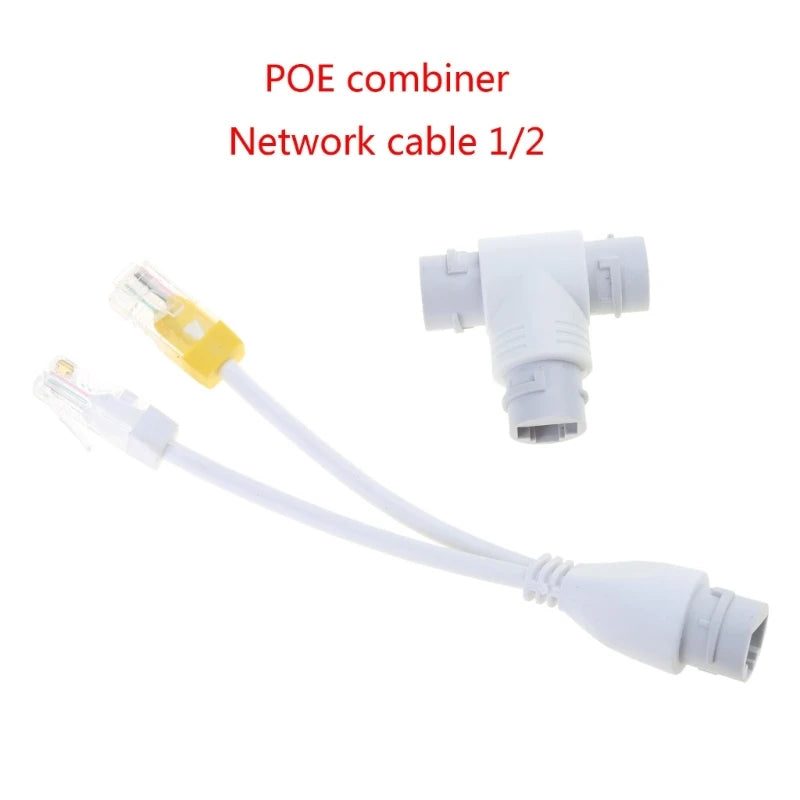 2-in-1 POE Splitter Three-Way RJ45 Connector for Security Camera Installation ,Networks Monitoring System