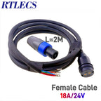 Waterproof Magnetic Circular Connector 18A 24V Male Female 4+2 Pin DC Power Charger Military-grade 12AWG Wire Threaded Gold Plat