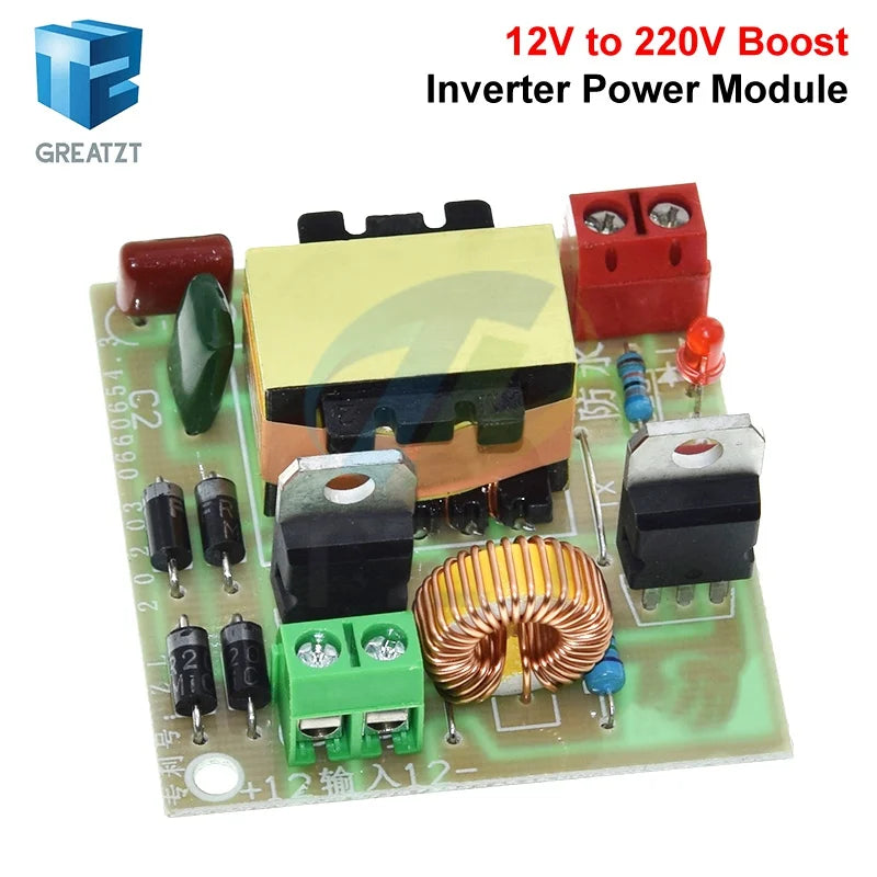 GREATZT 12V To 220V Step UP Power Module 120W DC-AC Boost Inverter Module Dual Channel Inverse Converter Booster Module Power