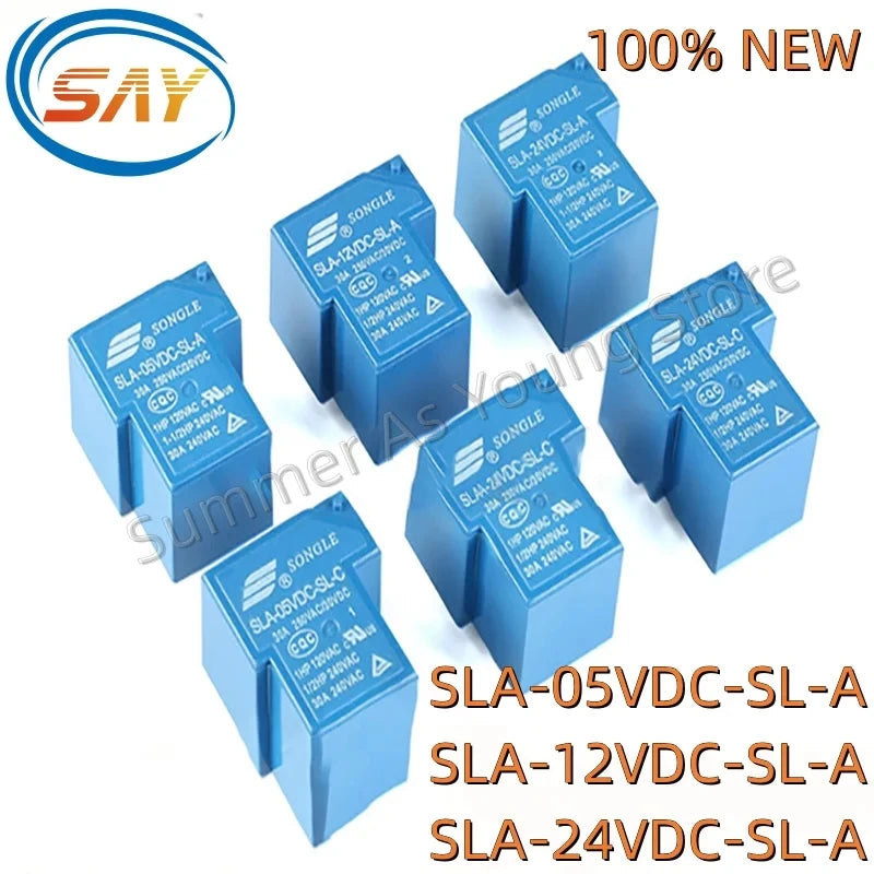 1PCS Power relay SLA-05VDC-SL-A SLA-12VDC-SL-A SLA-24VDC-SL-A -C T90 30A 4/5/6PIN 5V 12V 24V 48V Time Relay