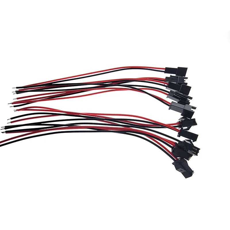 5Pairs Long JST SM 2P 3P 4P 5P 6P Plug Male to Female Wire Connector SM2P LED Connectors 2.54mm 10CM/20CM/30CM