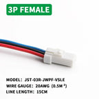 5/20/100set JST 02t/02r/03t/03r Waterproof Connector 2p/3p/4p/6p/8p Plug Socket With Cable 20awg/0.5m ² Wire Harness JWPF Series