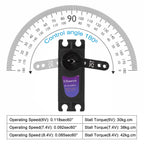 Brushless Motor 180° Metal Gear High Torque Digital Servo 42KG with 25T Metal Servo Arm for 1/10 1/8 RC Car Robot Boat Truck