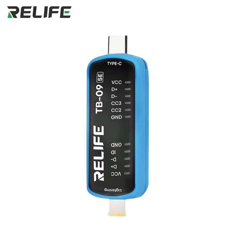 RELIFE TB-09 SE Charging Port Tester for Mobile Phone IP Android Repair Dual Plug Lightning Type C Interface Fast Fault Detector