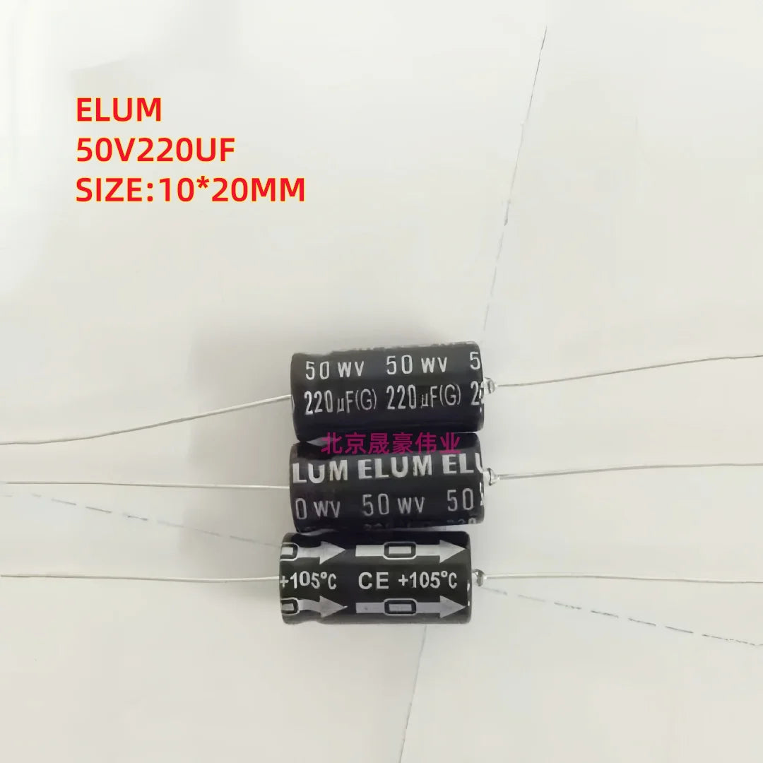 10pcs  50V1UF 2.2UF 3.3UF 4.7UF 10UF 22UF 47UF 100UF 220UF 330UF 470UF 1000UF Axial Audio Electrolytic Capacitor