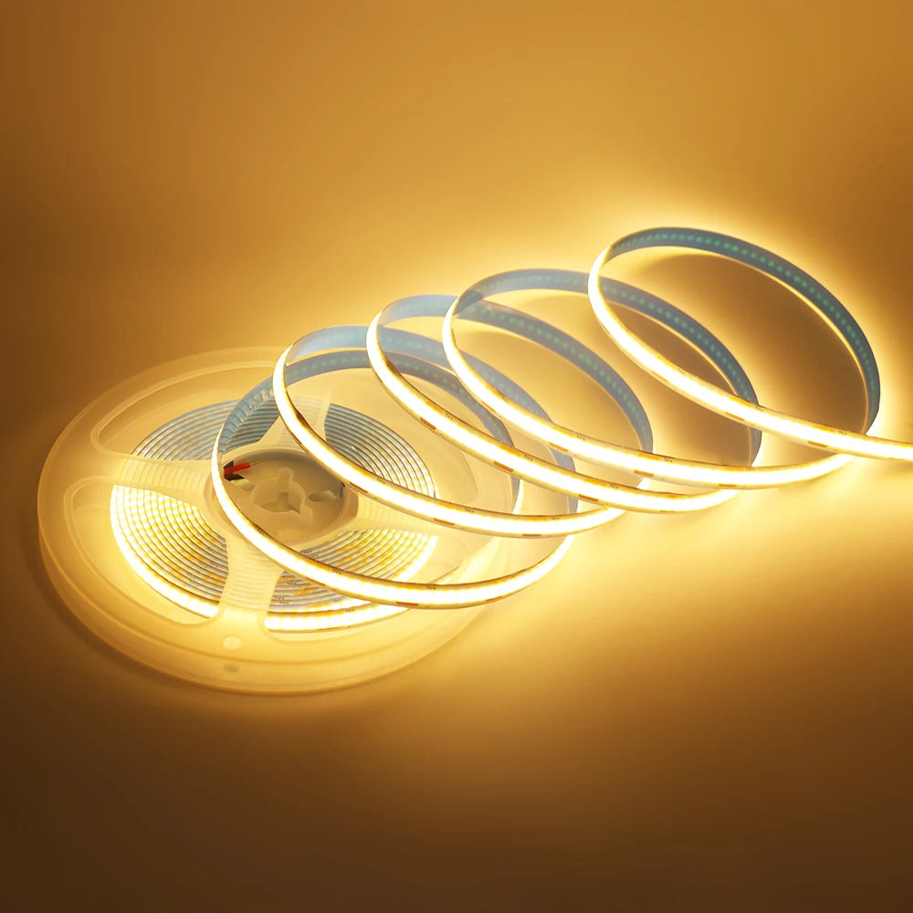 DC 5V COB LED Strip Light With USB 2PIN Wire DC Plug 8MM 320LED High Density Flexible Tape 3000K 4000K 6000K Warm Natural White
