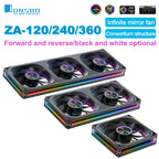 JONSBO ZA-120/240/360 Case Fan 5V/3Pin ARGB Four Sided Thousand Layer Mirror Combination Structure Cold Exhaust Cooling Fan