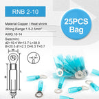 25PCS Heat shrink Insulated Ring Electrical Wire Crimp Terminals M5/M6/M8/M10 for Assortment Electric wiring Connector