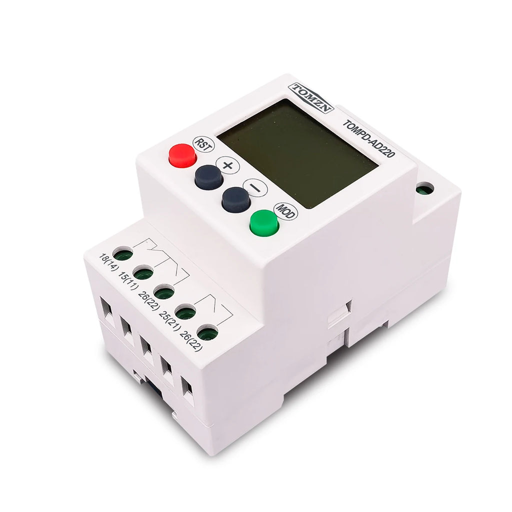 TOMZN AC DC 110V-240V DIN Rail Over and Under Voltage Protection Monitoring Relays Protector