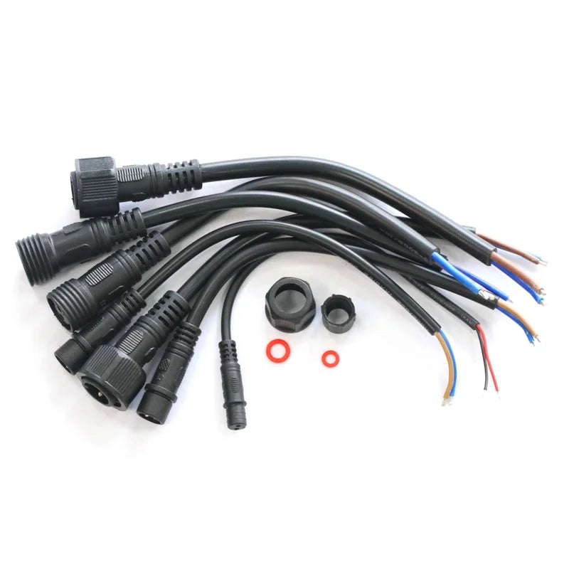 5/20Pcs M16 Waterproof 2 3 4 5 Pin IP65 Cable Wire Plug for LED Strips Male and Female Jack 22mm Nut Connector 20CM OD 6mm