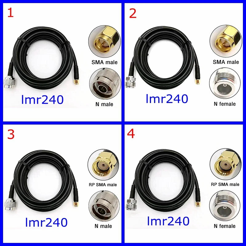 LMR240 50-4 Coax Cable L16 N Male Female To SMA Male Connector N To RPSMA Crimp for LMR-240 Pigtail Jumper 4G 5G LTE Extension
