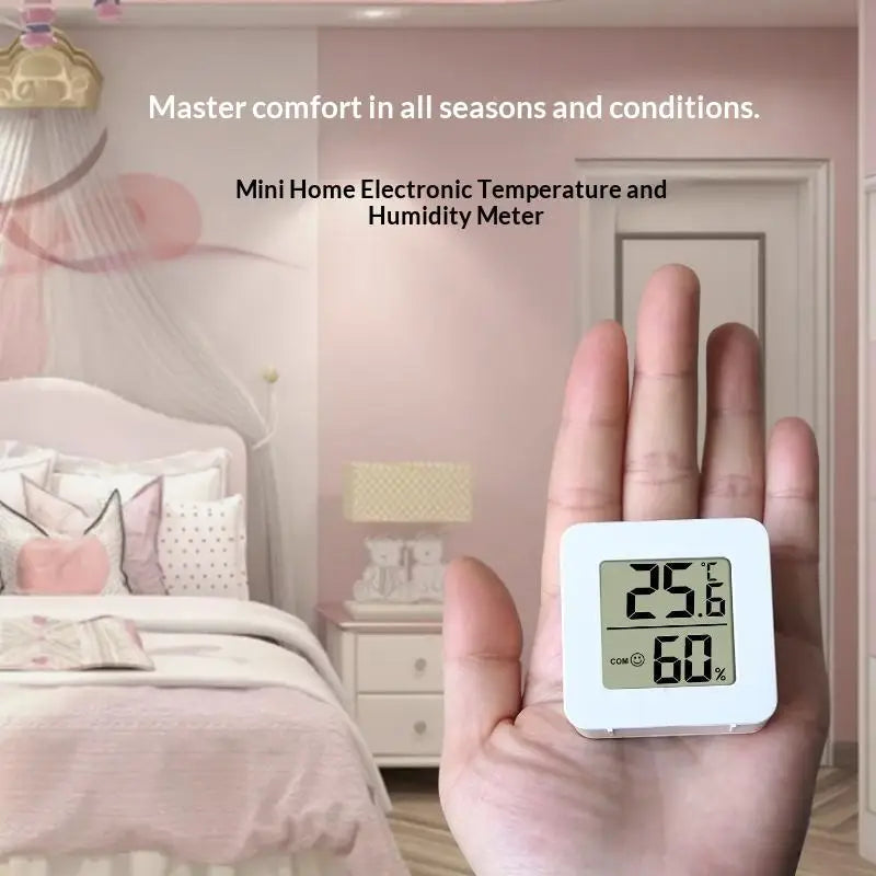 Temperature Gauge Mini LCD Digital Hygrometer: Indoor Room Humidity Meter Sensor Weather Home