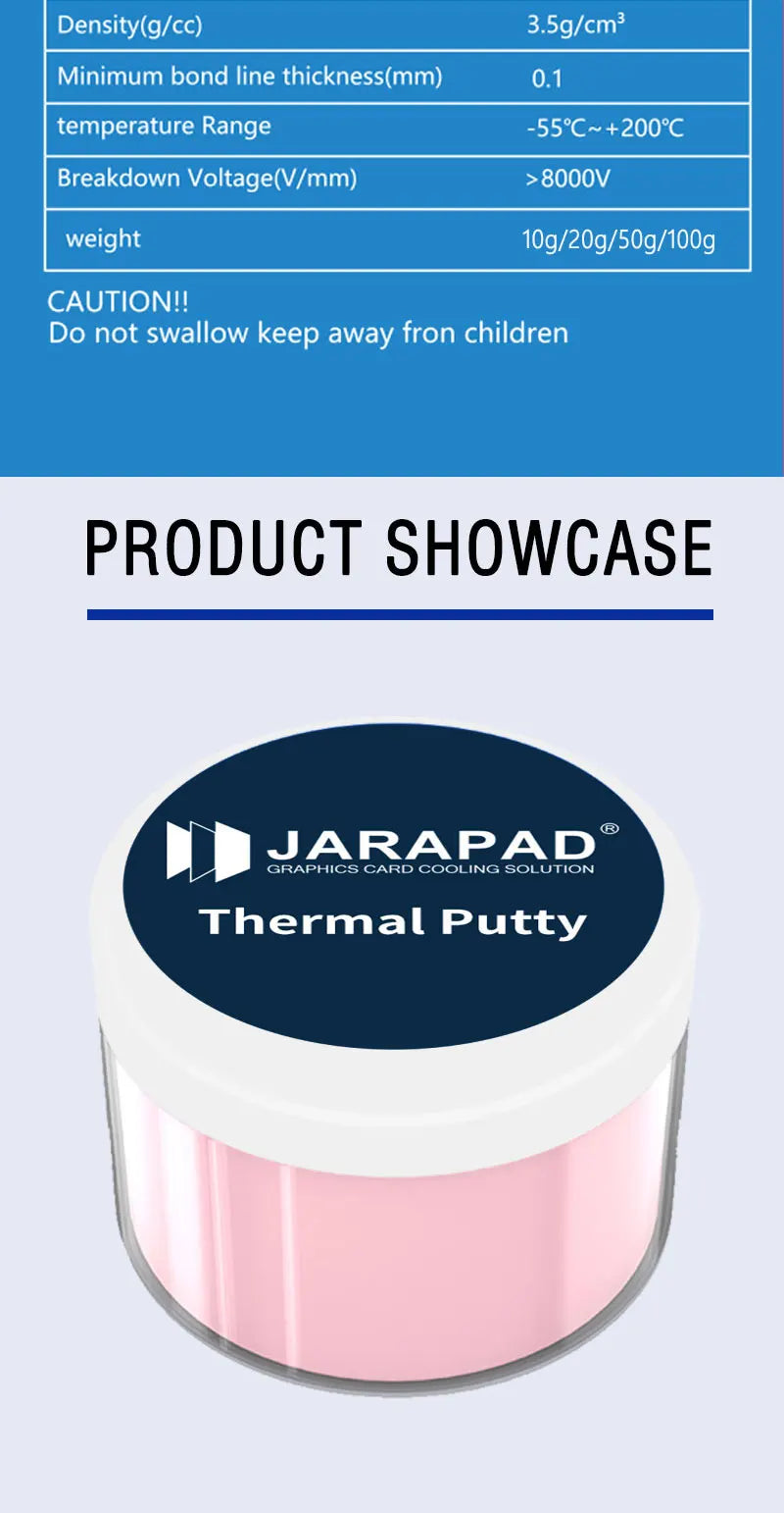 JARAPAD BASIC EXTREME UNLIMITED For VGA GPU IC Processor Thermal Pad Replacement Heat Blocking Putty Thermal Putty Rapid Cooling