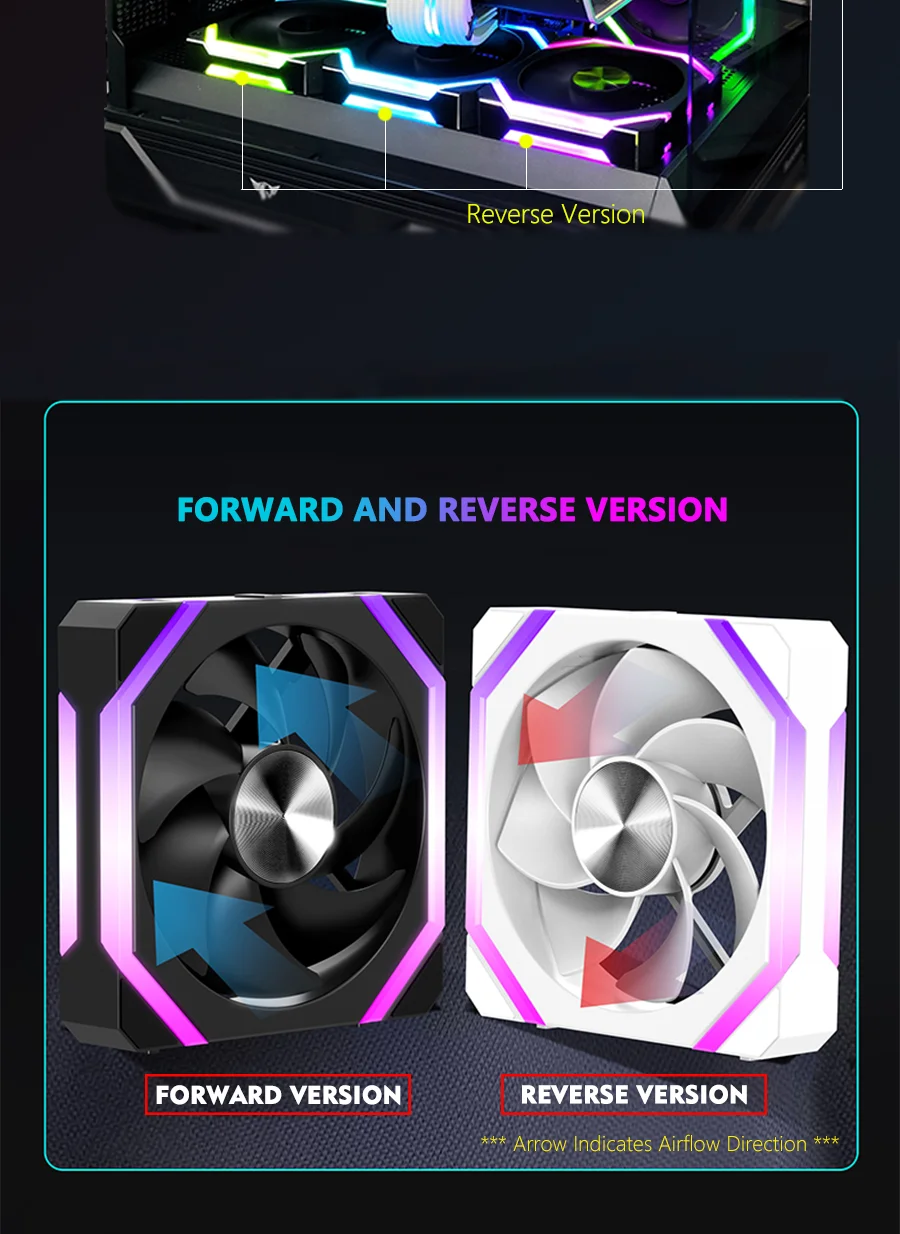 JUMPEAK CS120 ARGB Cooling Fan 360mm 240mm Modular Stackable Splicing Silent 120mm RGB Fans Kit For Gaming PC Case Water Cooler