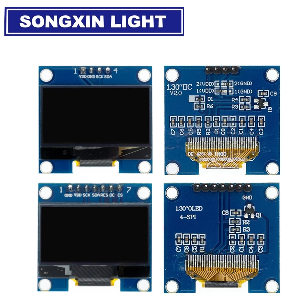 1.3" OLED Module 1.3 inch Display Module White/Blue 128X64SPI/IIC I2C Communicate Color 1.3 Inch OLED LCD LED Display Module