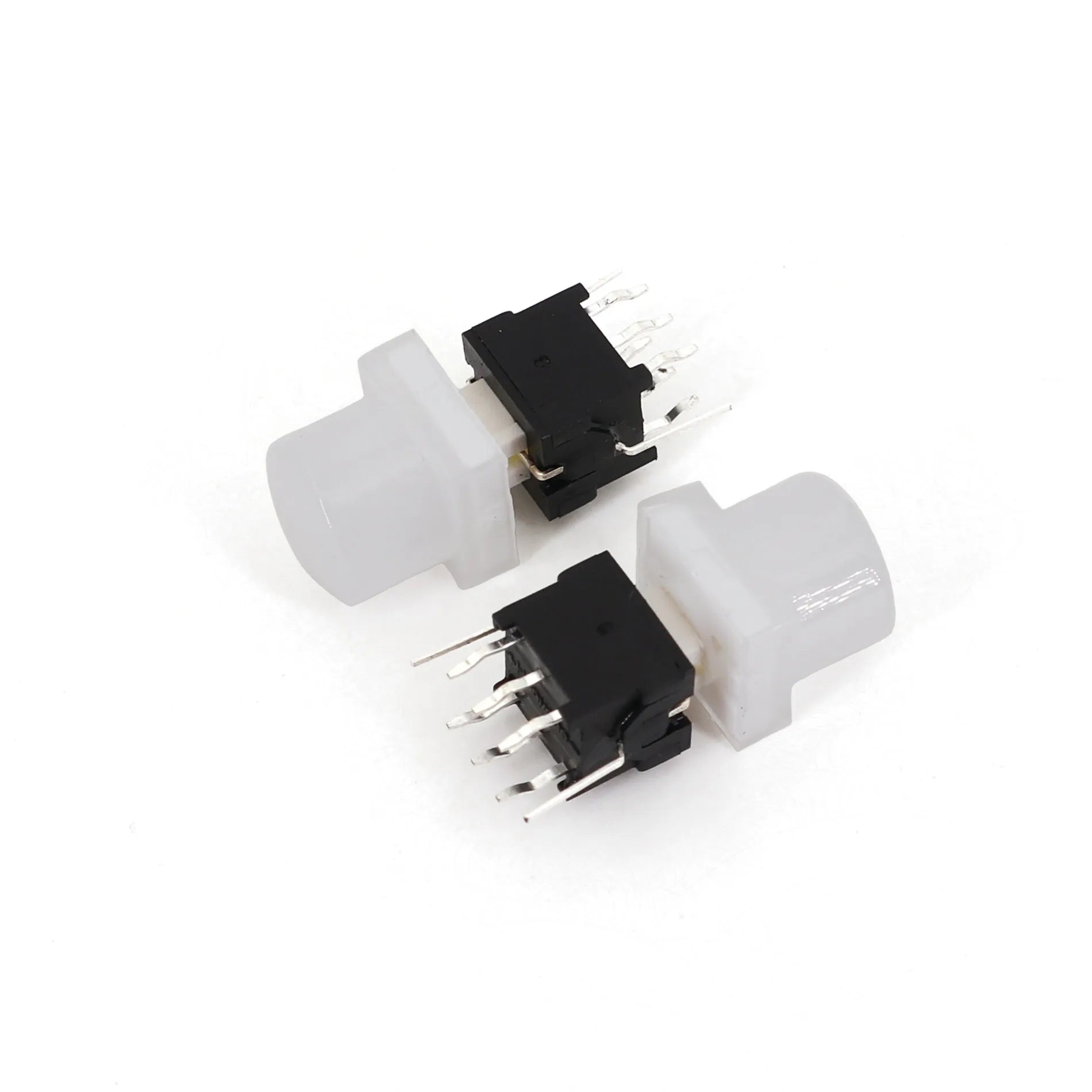 5Pcs Honyone TS6 10mm Round Top Cap 8Pin With LED Momentary Reset DPDT PCB Mini Push Button Tact Switch