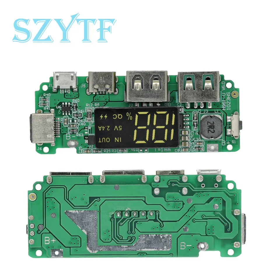 Lithium Battery Charger Board LED Dual USB 5V 2.4A Micro or Type-C USB Mobile Power Bank 18650 Charging Module