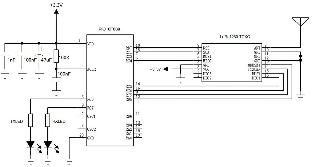 G-NiceRF | 2 PCS LORA1280-TCXO LoRa Module 2.4GHz SX1280 Long Distance SPI Interface FCC ID&CE-RED Certification