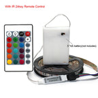 5V 5050 RGB LED Strip Light Battery Power 3 17 24 KEY Remote Control Kit Waterproof Ribbon Tape Stable Led Strips Home Decor