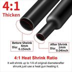 3M 4:1 Heat Shrink Tube Thicken with Glue Thermoretractile Heat Shrinkable Tubing Dual Wall Heat Shrink Tubing 4 6 8 12 16 20 24