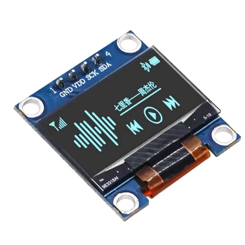 0.96 Inch Blue/White IIC OLED Display - 128x64 Pixels Arduino/RPi/ESP32 Compatible Low Power Compact for DIY & Embedded Projects