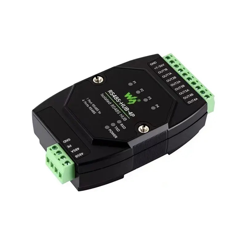 Waveshare Industrial-Grade RS485 HUB 4-Channel Rail-Mounted Wide Baud Rate Signal Relay Repeater RS485 HUB Isolation-ABVP