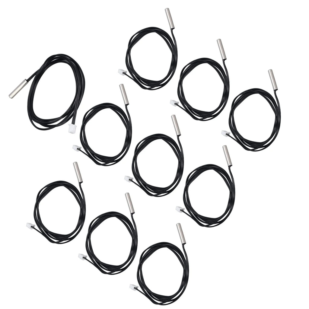 10Pcs Thermistor Sensor NTC Temp Temperature Probe 5x25mm Cylindrical Head for Measuring10K B3950