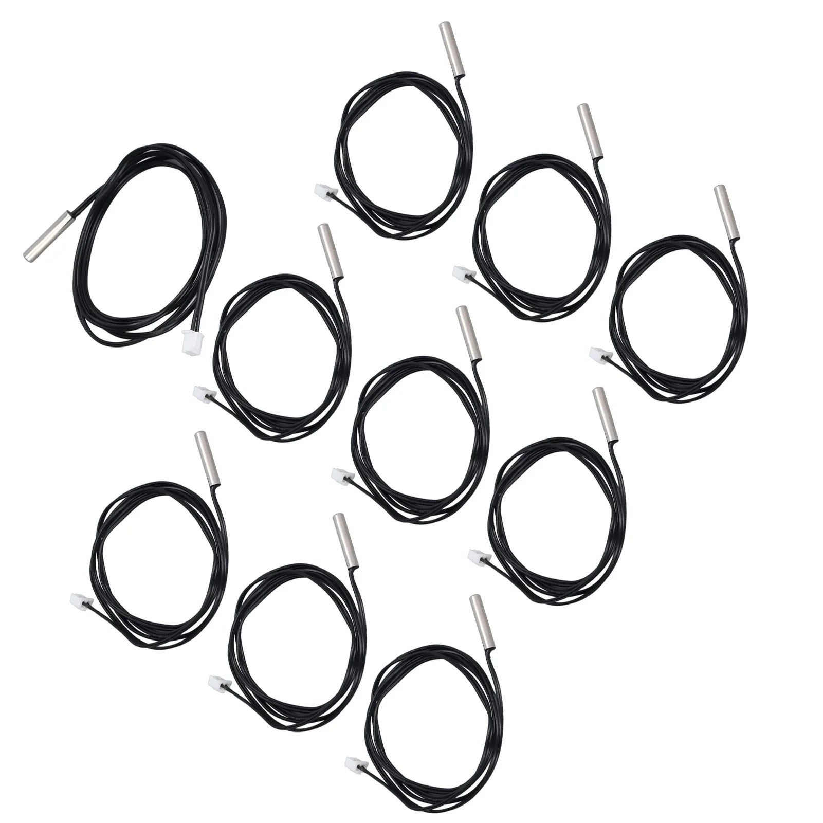 10Pcs Thermistor Sensor NTC Temp Temperature Probe 5x25mm Cylindrical Head for Measuring10K B3950