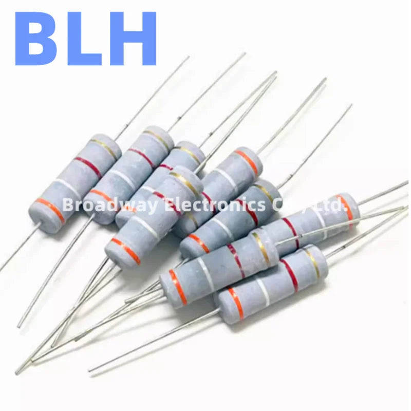 10PCS 5W Carbon Film Resistor 5% 30R 33R 36R 39R 43R 47R 51R 56R 62R 68R 75R 82R 91R 100R 110R 120R 130R 150R 160R 180R 200R Ohm