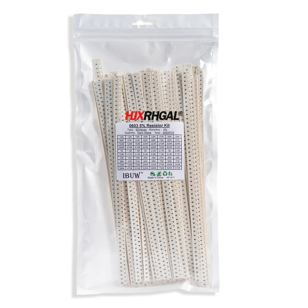 33Values 0402 0603 0805 1206 1210 2512  SMD Resistor Kit Assorted Kit 1ohm-1M ohm Sample Kit 80Values 36Values 10Values