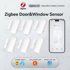Zigbee Door Sensor Window Sensor Wireless Magnetic Open Closed Detector Smart Home Security Burglar Sensor For Tuya Z2M HA Hub