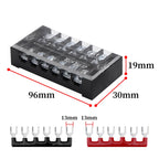 1pcs 25A 600V Dual Row Strip Electrical Screw Terminal Block Fence Screw Ribbon Wire Connector 3/4/5/6/8/10/12 Position