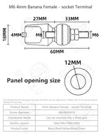 100A 4MM M6 M8 M10 Brass Connector Terminal Binding Post Nut with Caps 40-100A Large Current Banana Plug Jack Socket Connectors