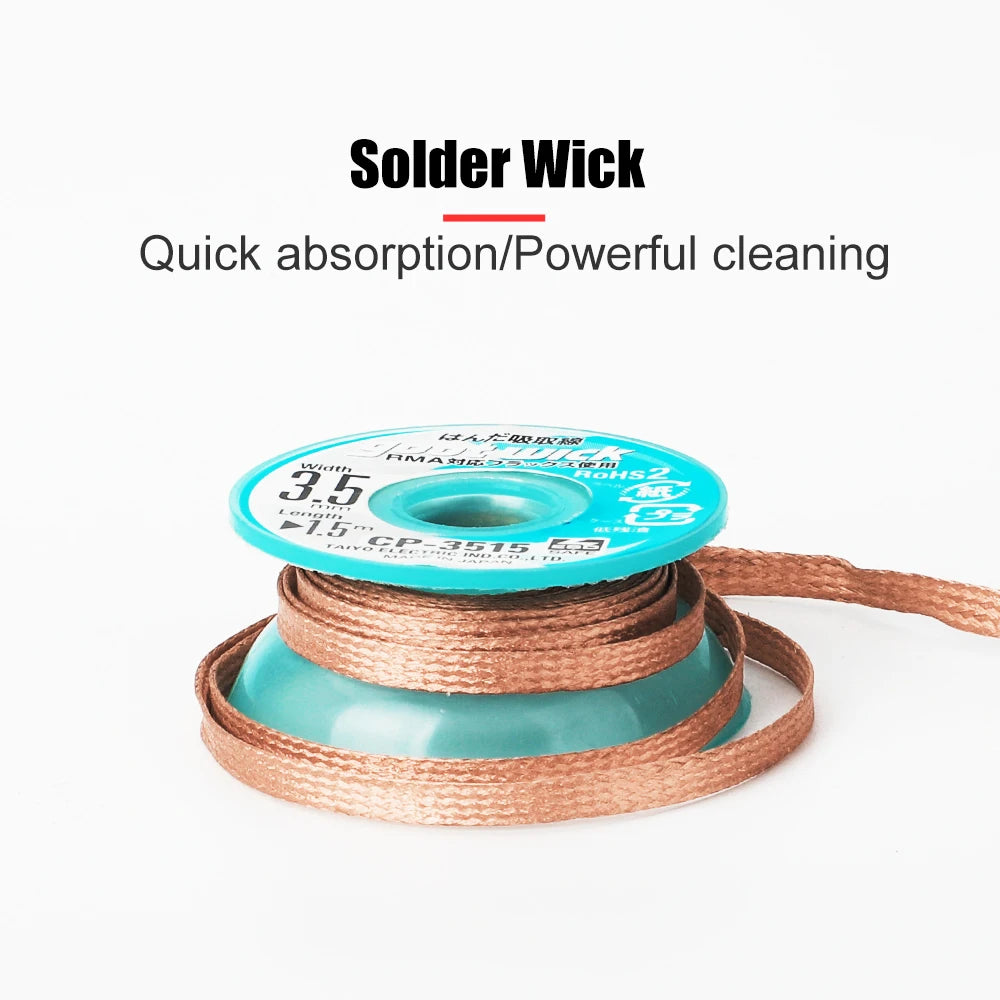 100% Original GOOT Solder Wick No-clean Tin Suction Line Tin Suction Tape Clean Tin Desoldering Wicks Soldering Paste