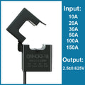 Split Core Current Sensor Hall Effect 10A 20A 30A 50A 100A 150A 2.5V 0.625V 2.5 2V Clamp CT DC Current Transducer HSTS016L