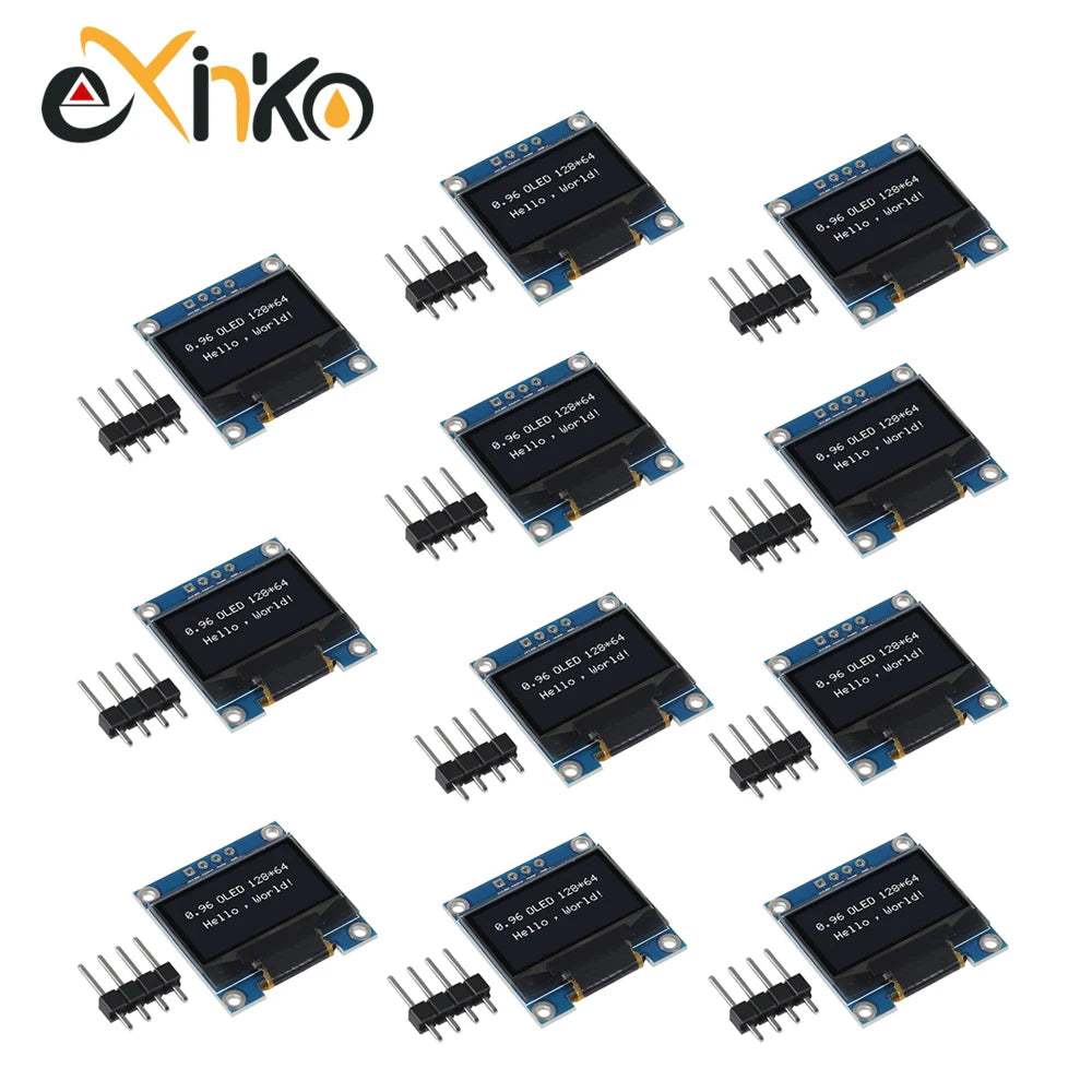 0.96 Inch OLED Display Module SSD1315 I2C IIC SPI Serial 128X64 LCD 4 Pin YellowBlue White for Arduino Pin Headers Soldered