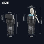 22mm Key Knob Switch 1NO/2NO/1NO1NC 2/3 Position Self Locking Select Rotary Switch Power Conversion Switch 5A on Off