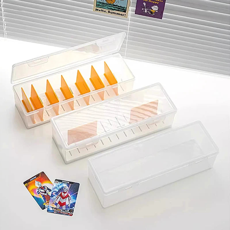 Clear Plastic Compartmentalized Organizer Box Holds 550+ Game Cards Storage Box  Portable With Adjustable Divider For Cards