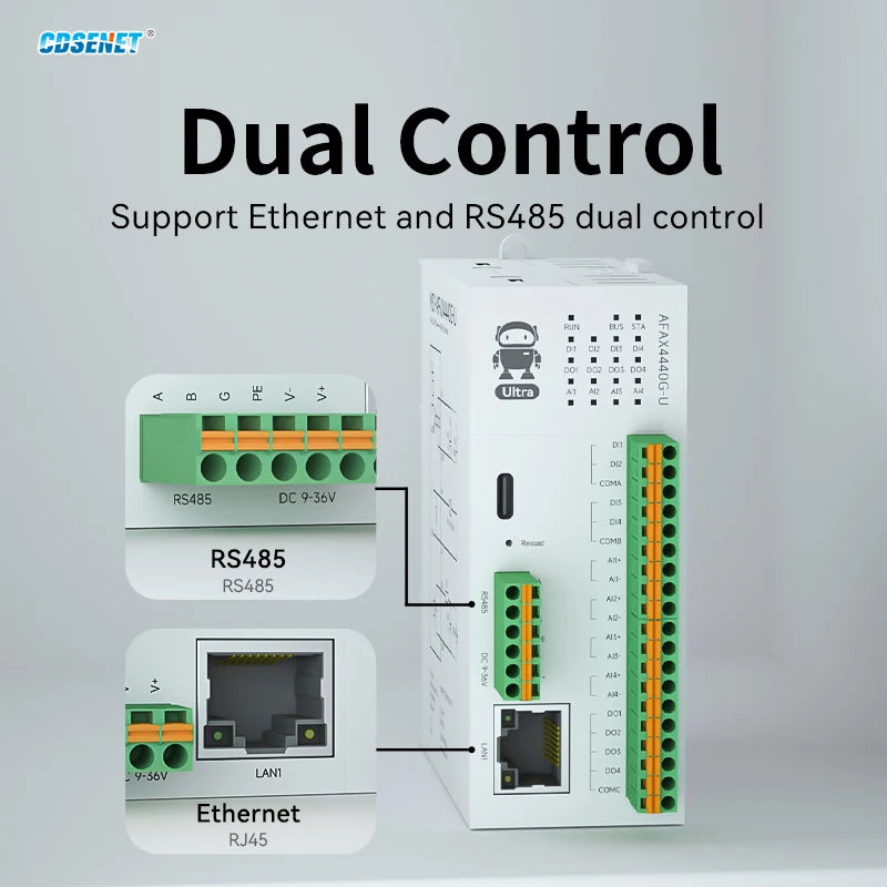 Distributed Remote IO Module RJ45 RS485 AI/DI/DO Modbus TCP RTU CDSENT M31-U Series Switch Analog Input/Ouput Rail Installation