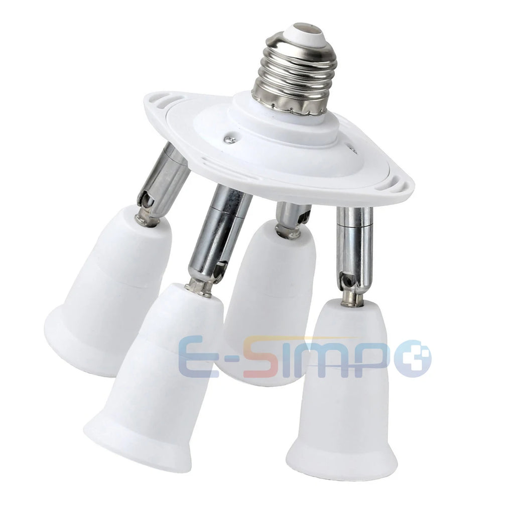 1/3/4/5 in 1 E26 E27 to 3/4/5 E26 E27 Edison Screw LED Lamp Bulb Base Splitter E27 Light Socket Holder Adapter Extender